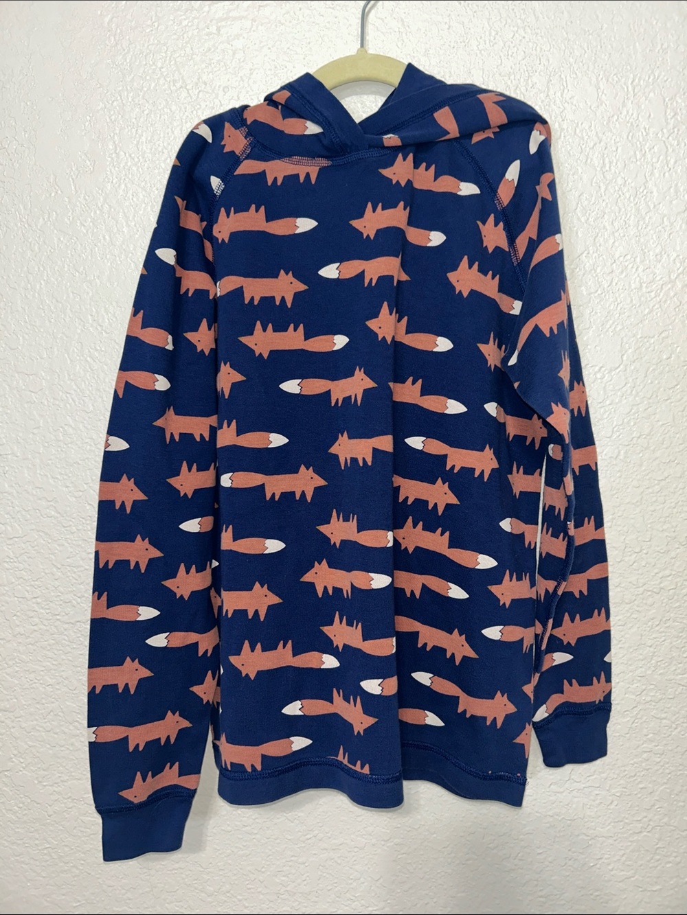 Hanna Andersson Navy Pullover Hoodie with Fox Pattern Size 12